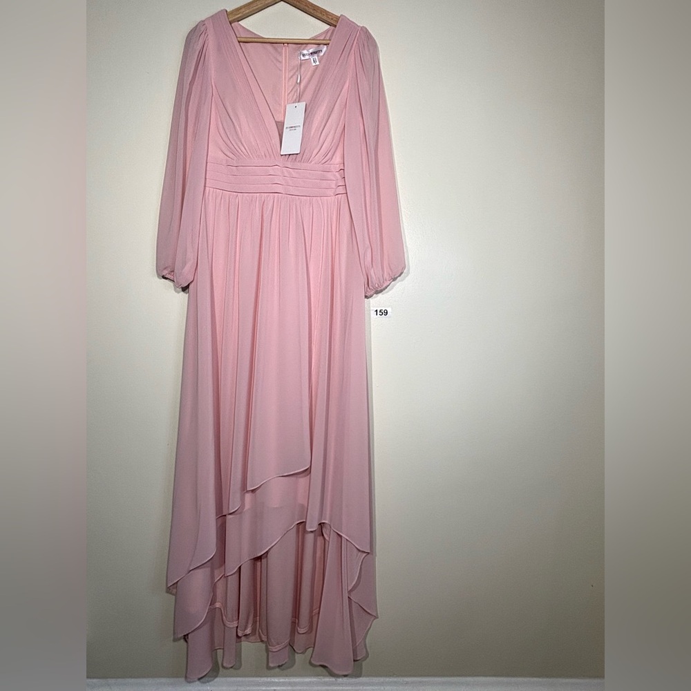 Ever Pretty A- Line Pleated See-Through Long Lantern Midi Chiffon Dress Side 10 - Picture 3 of 8